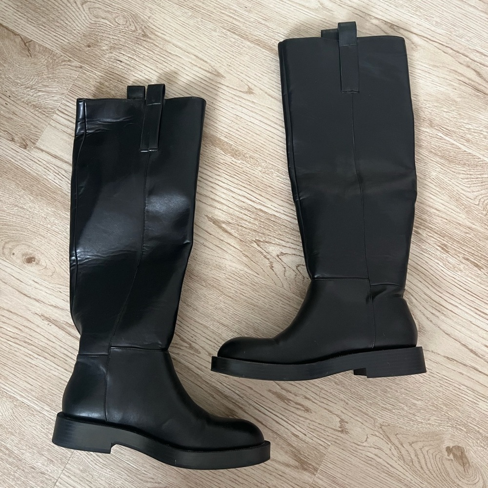 Zara Knee High Black Riding Boots